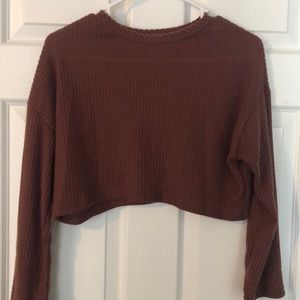 cropped maroon sweater